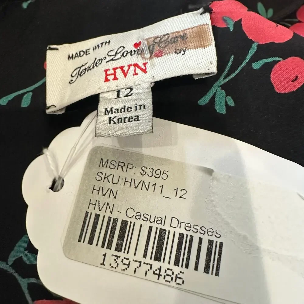 HVN Black Cherry Silk Mini Slip Dress SIZE 12 Grunge Rockabilly Designer $400 - Picture 12 of 12